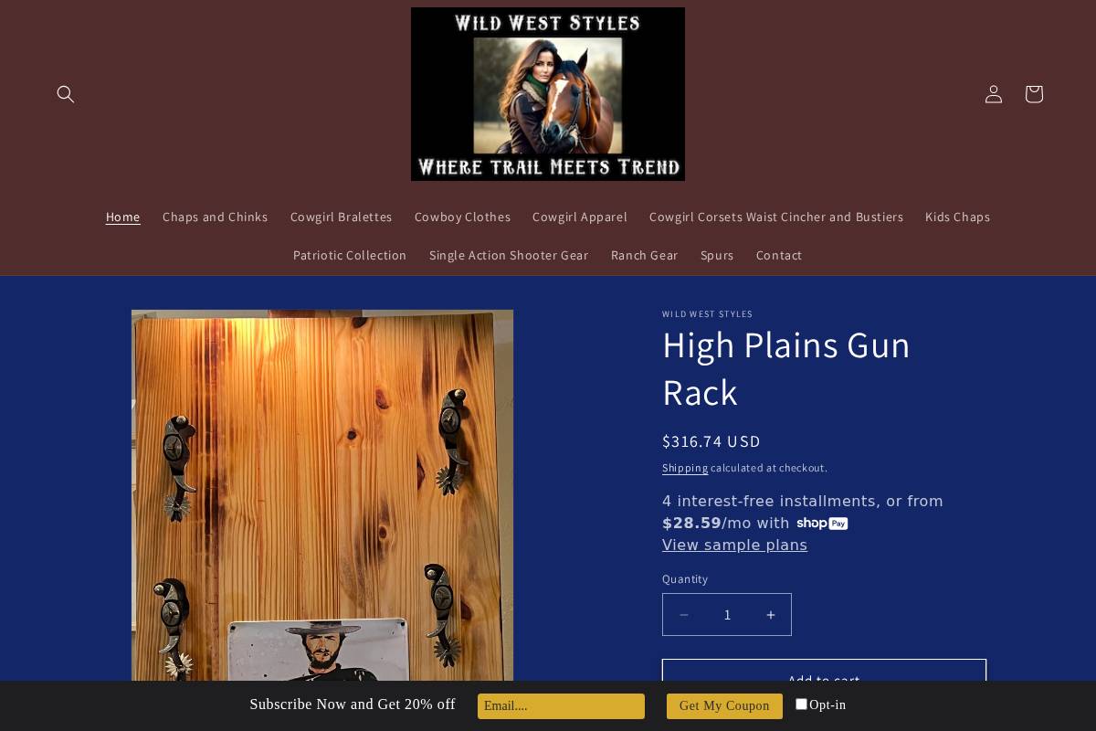 wildweststyles.com homepage screenshot