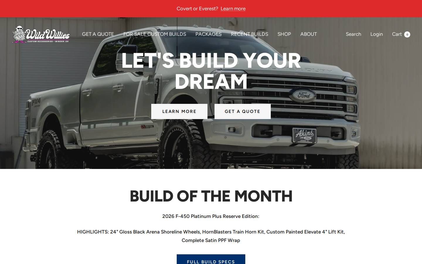 wildwilliesaccessories.com homepage screenshot