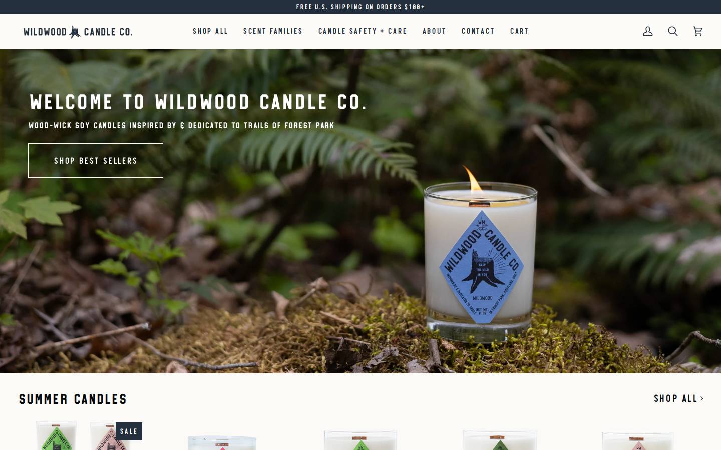 wildwoodcandleco.com homepage screenshot