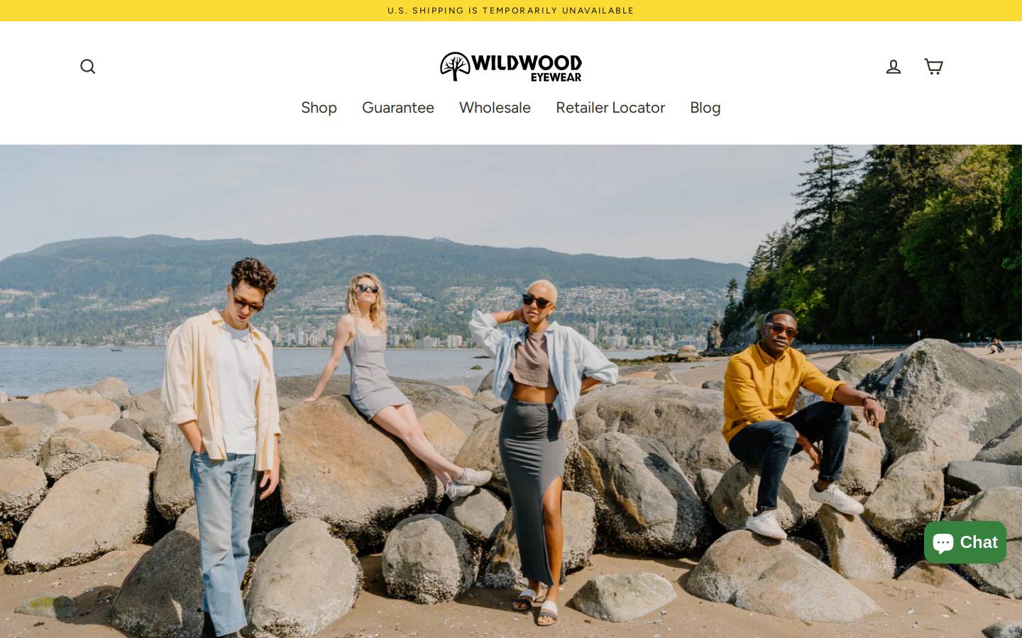wildwoodeyewear.com homepage screenshot