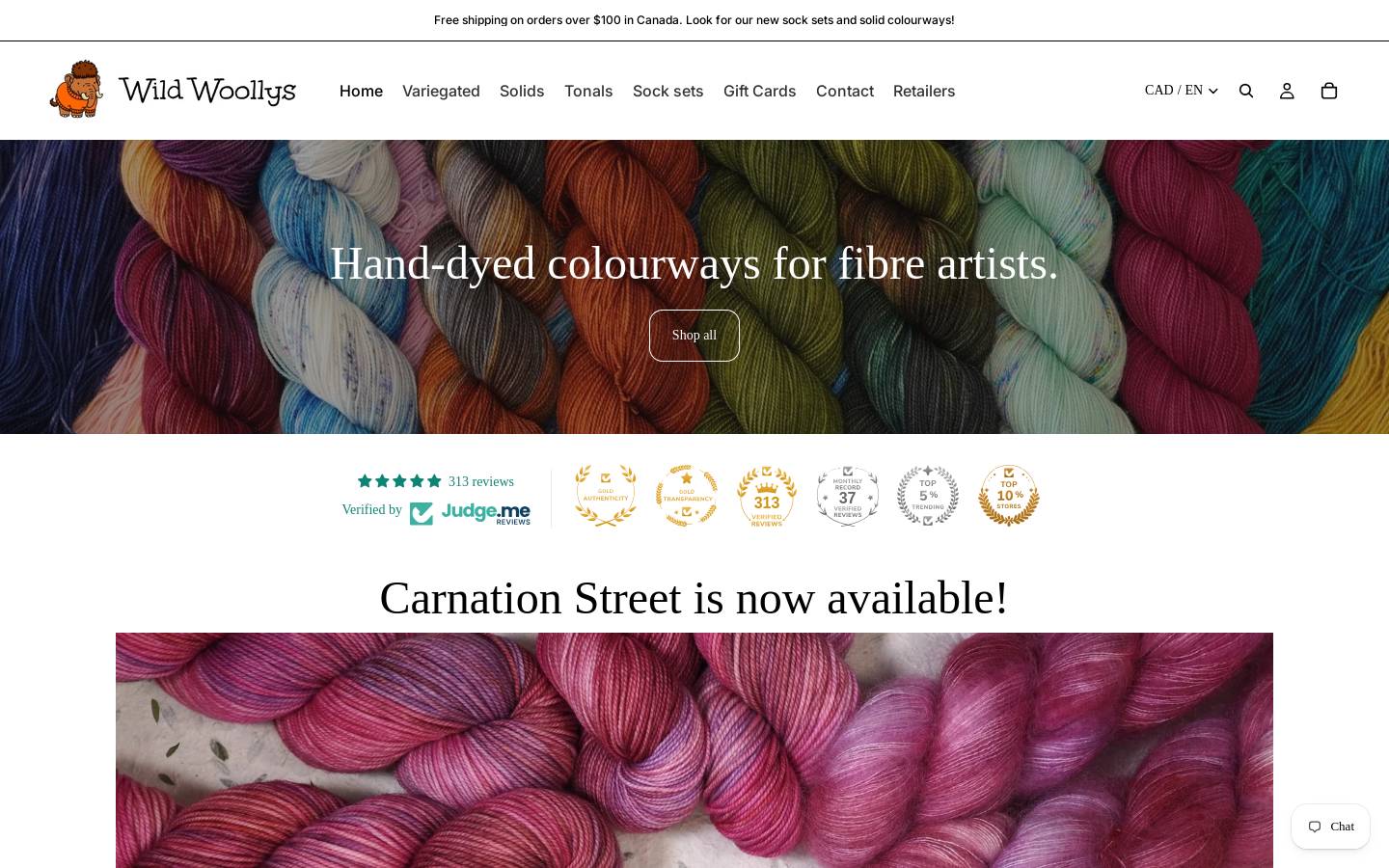 wildwoollys.com homepage screenshot