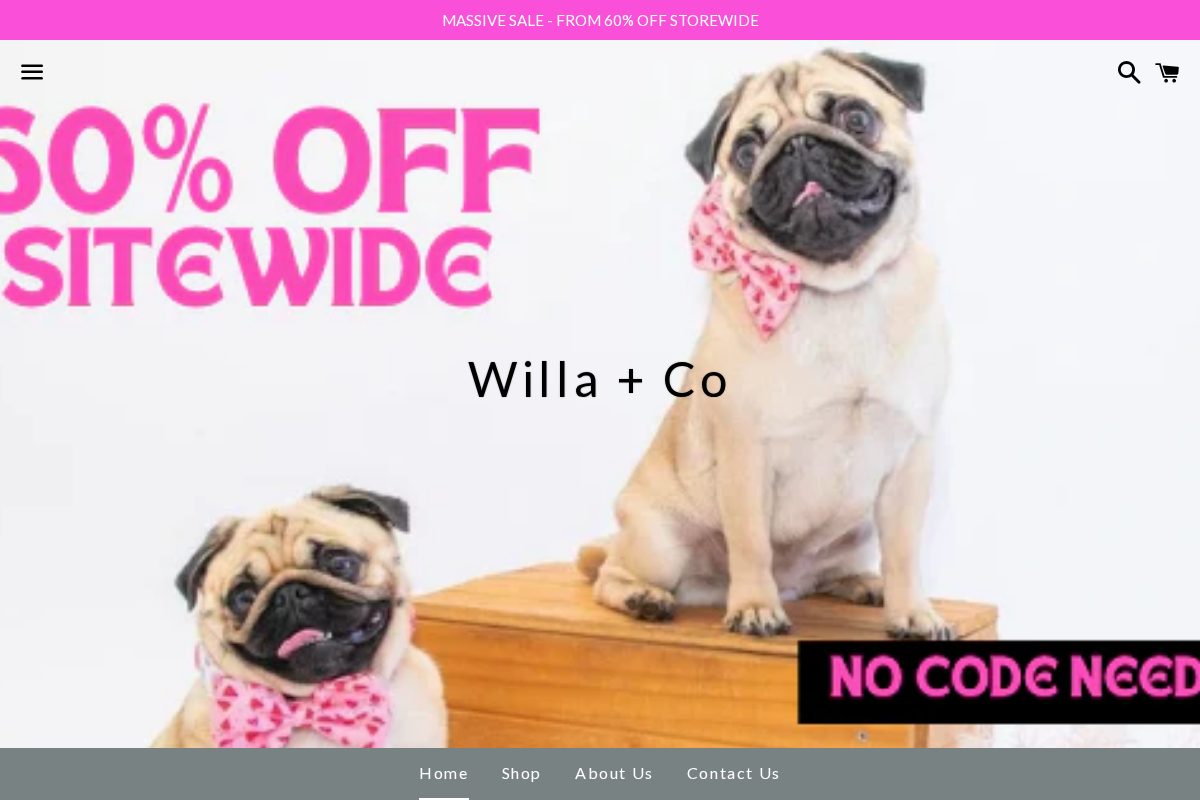 Willa + Co homepage screenshot