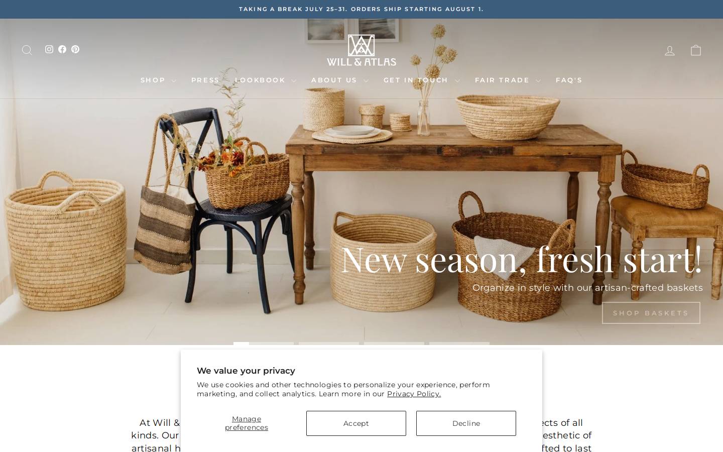 willandatlas.com homepage screenshot