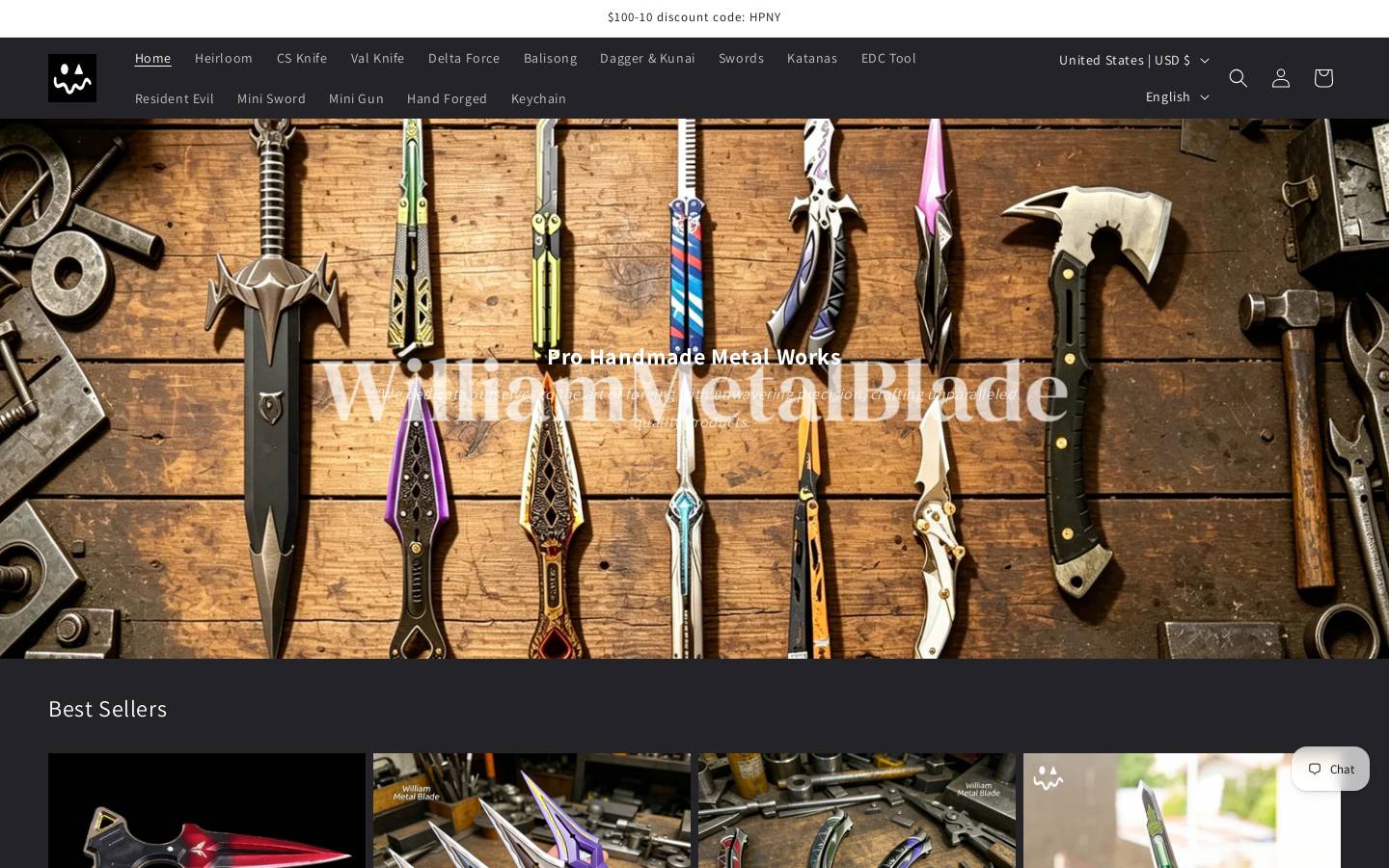 williammetalblade.com homepage screenshot