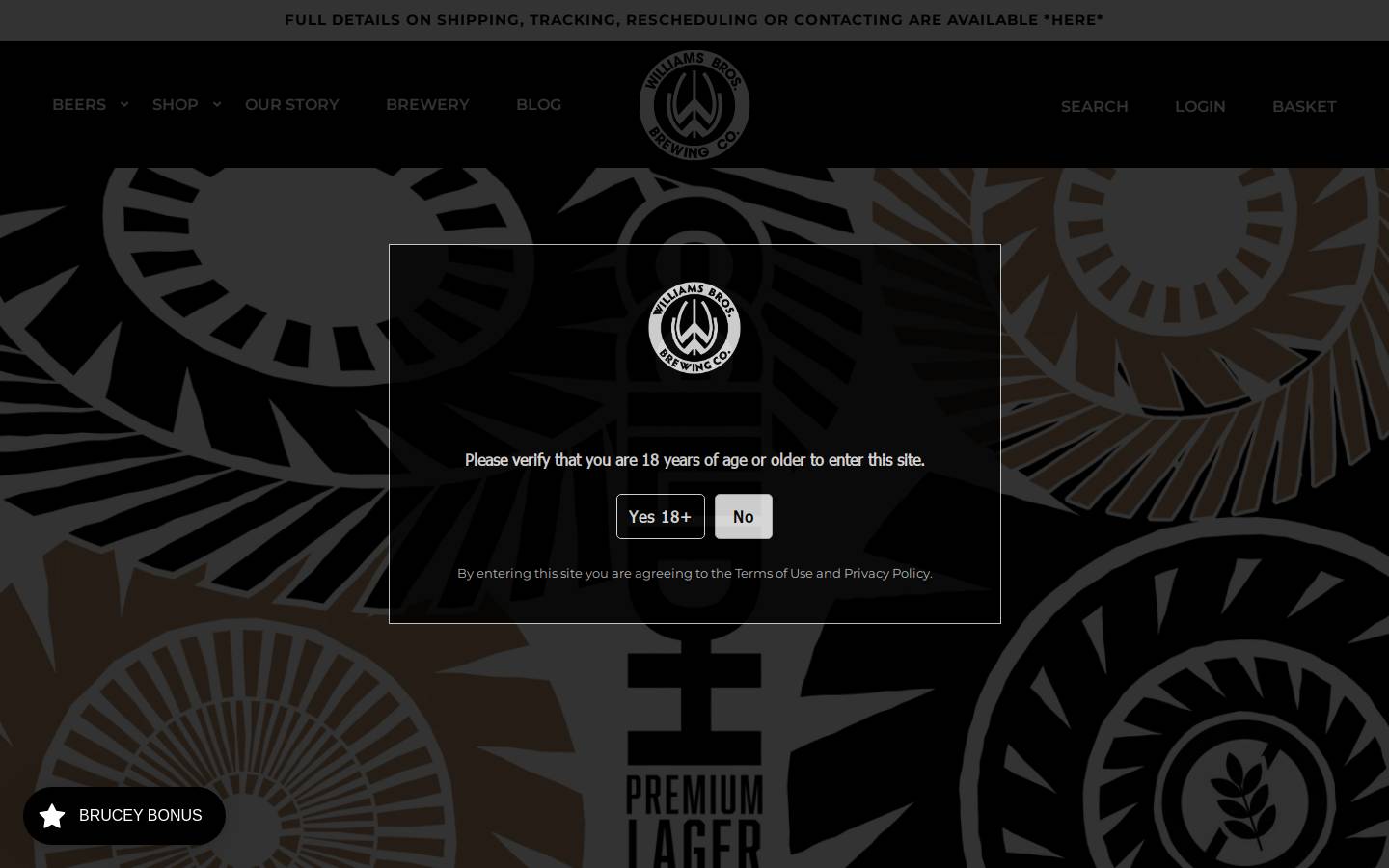 Williams Bros. Brew homepage screenshot