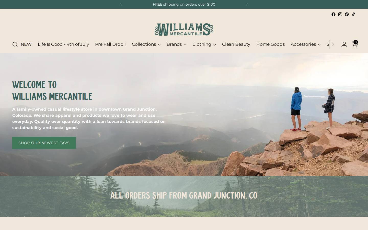 williamsmercantile.com homepage screenshot