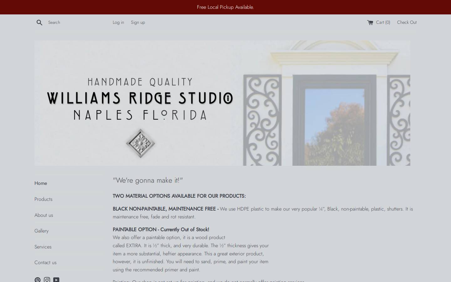 williamsridgestudio.com homepage screenshot