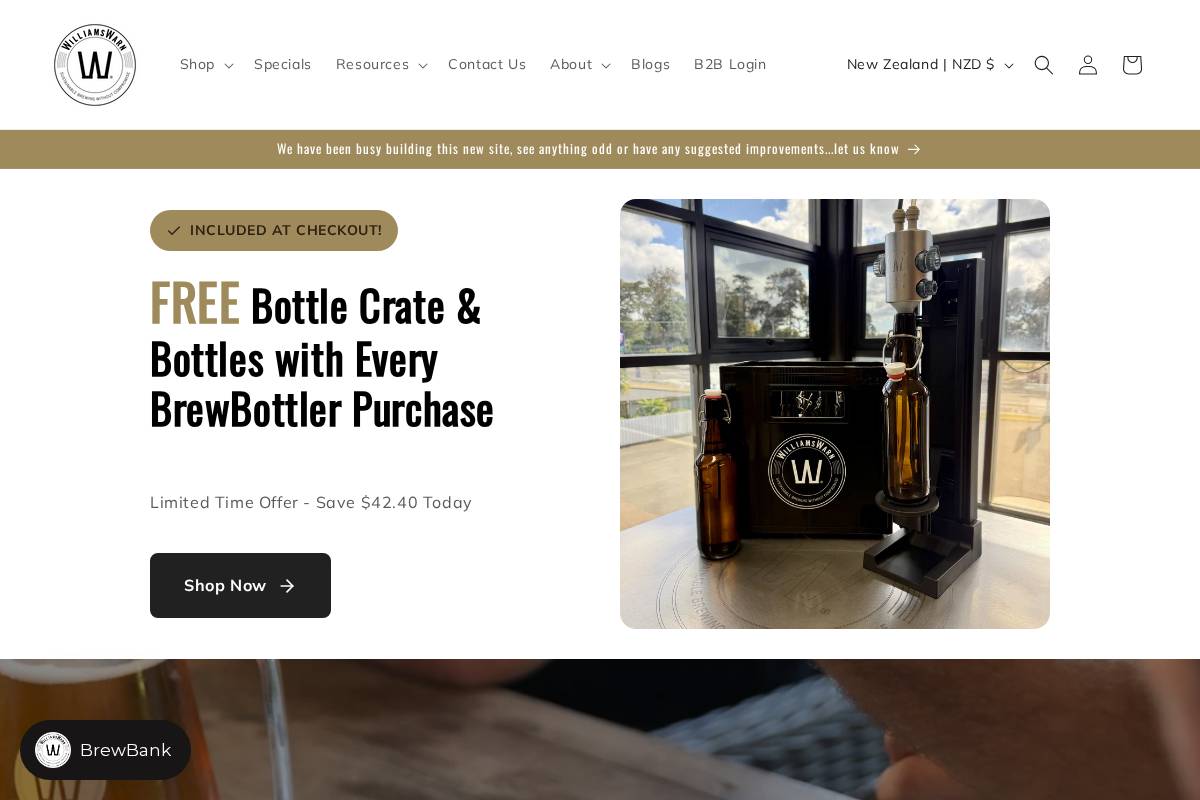 williamswarn.co.nz homepage screenshot