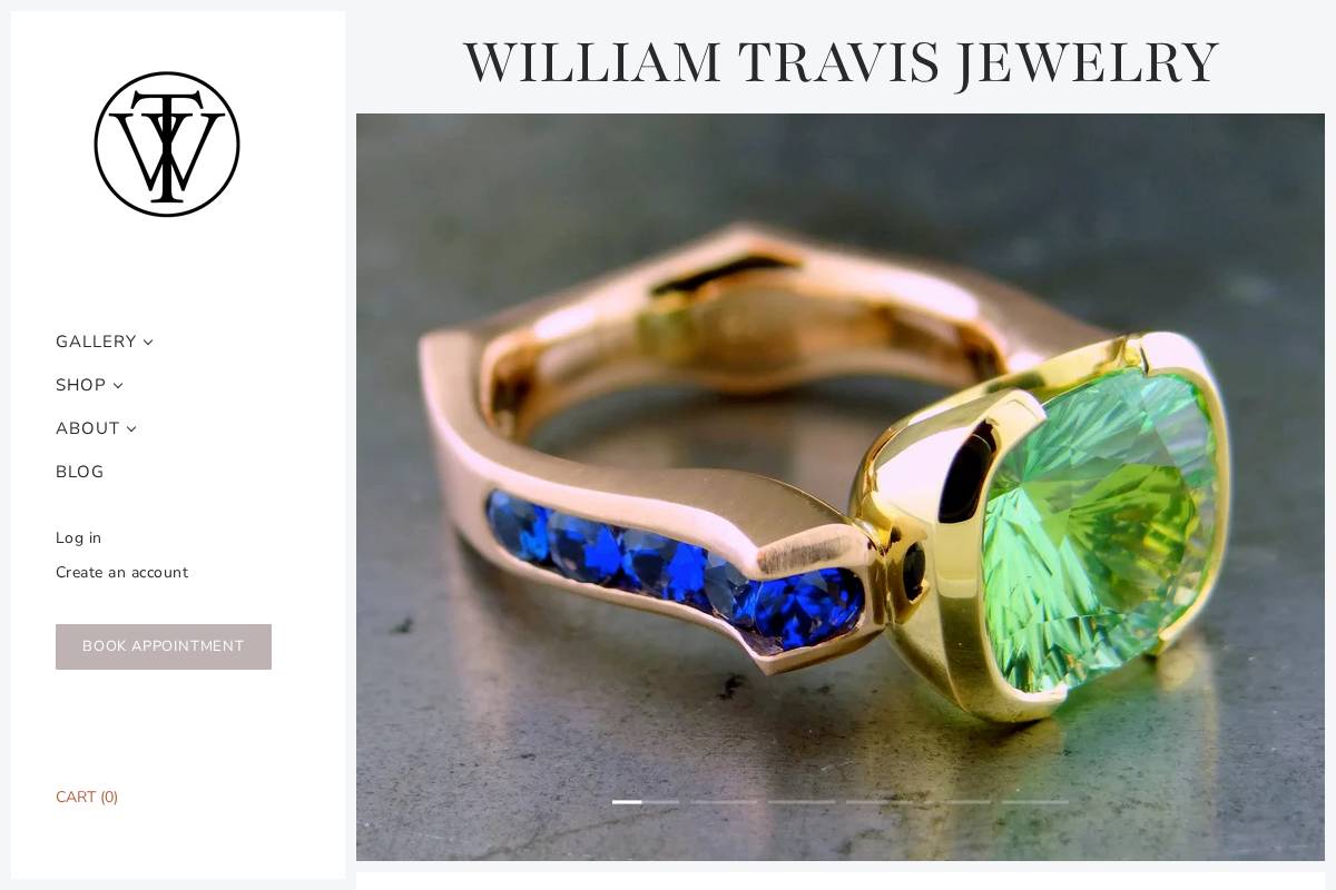 williamtravisjewelry.com homepage screenshot