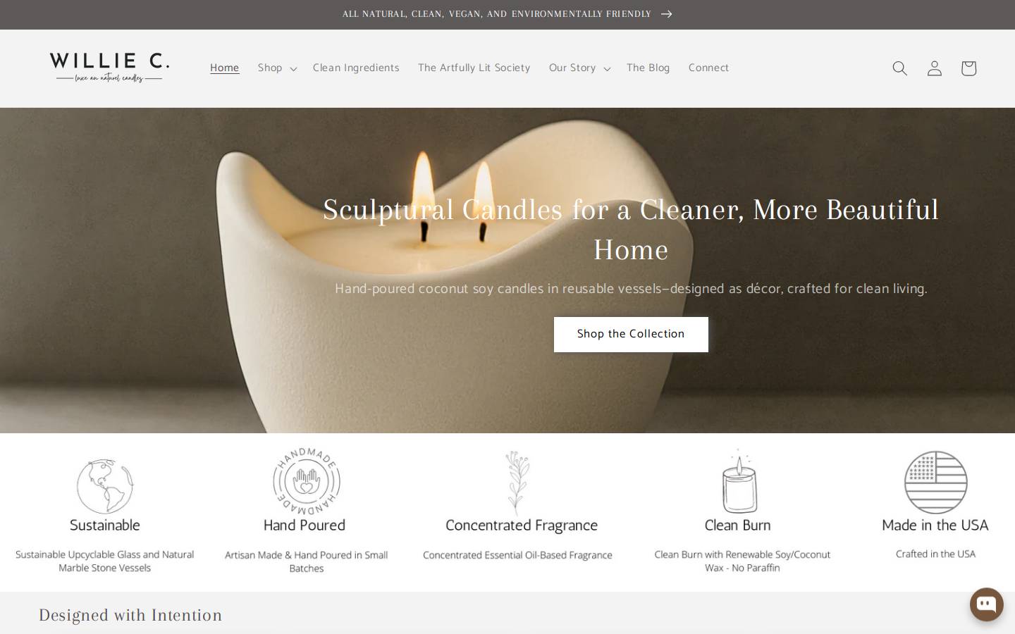Willieccandles homepage screenshot