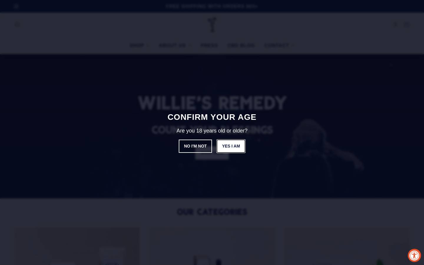 williesremedy.com homepage screenshot