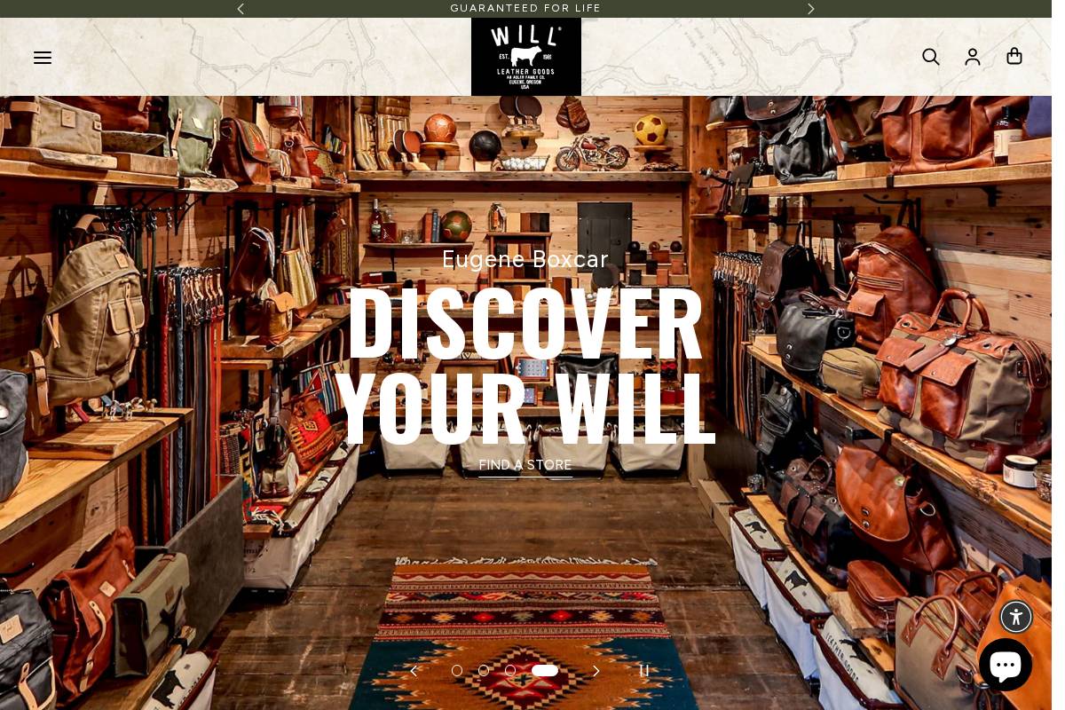 Will Leather Goods homepage screenshot