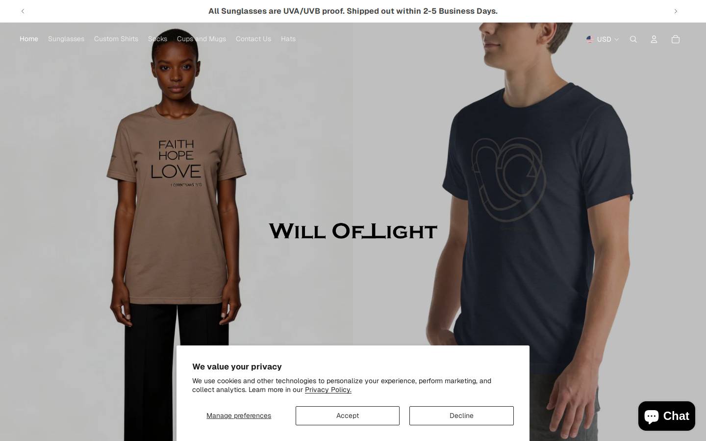 willoflight.com homepage screenshot