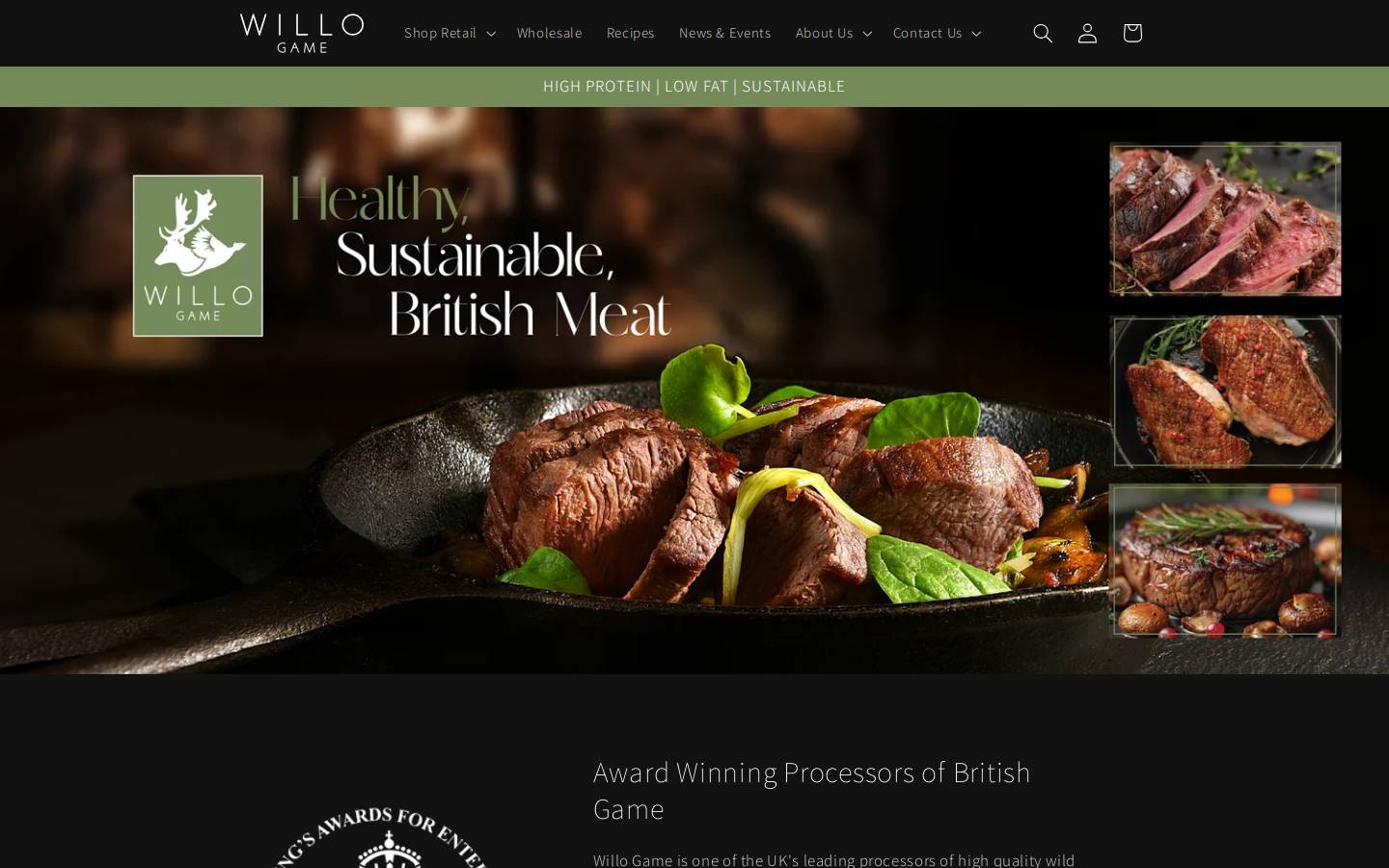 willogame.co.uk homepage screenshot