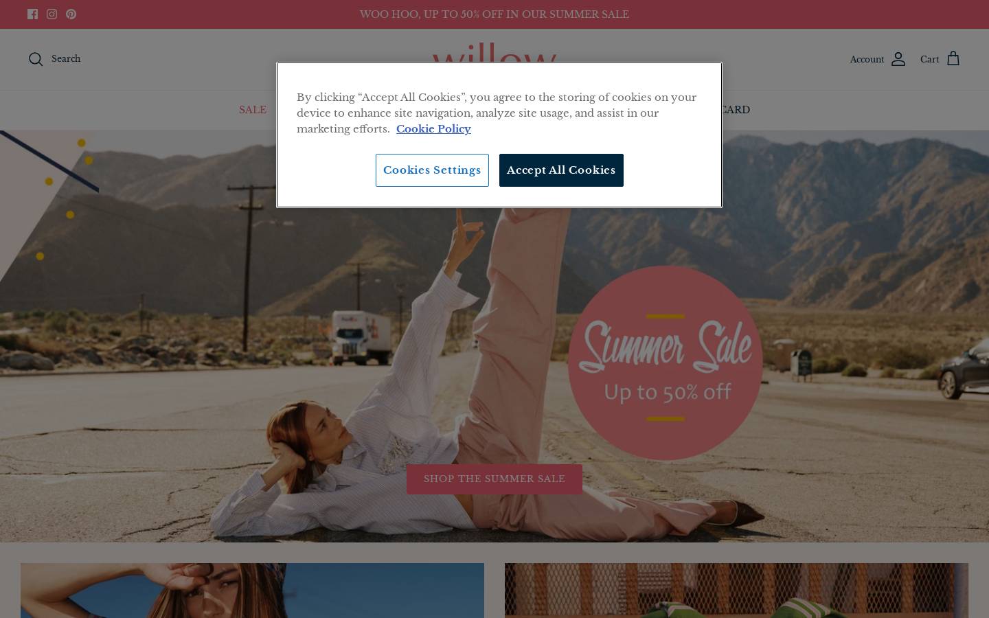 Willow homepage screenshot