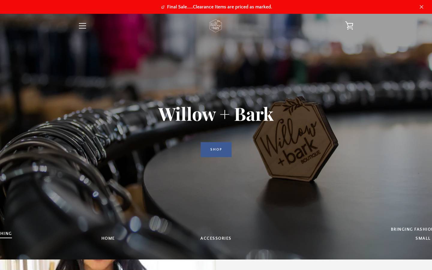 willowandbarkboutique.com homepage screenshot