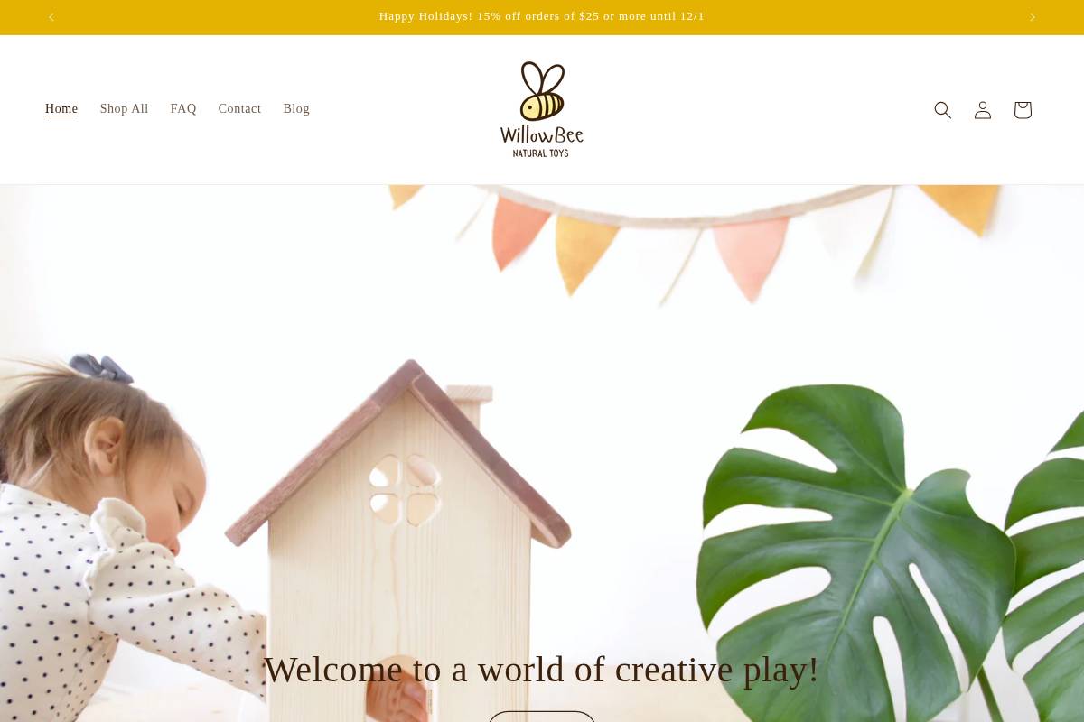 willowbeetoys.com homepage screenshot