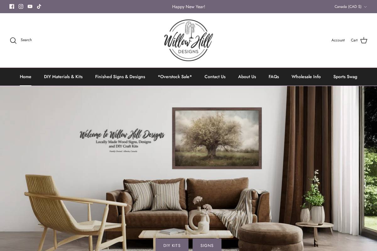 willowhilldesigns.com homepage screenshot