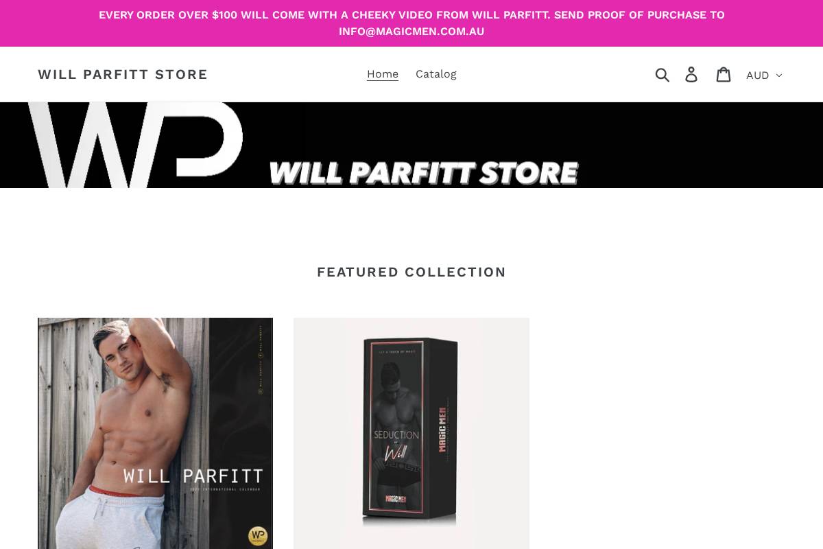 willparfittcalendar.store homepage screenshot