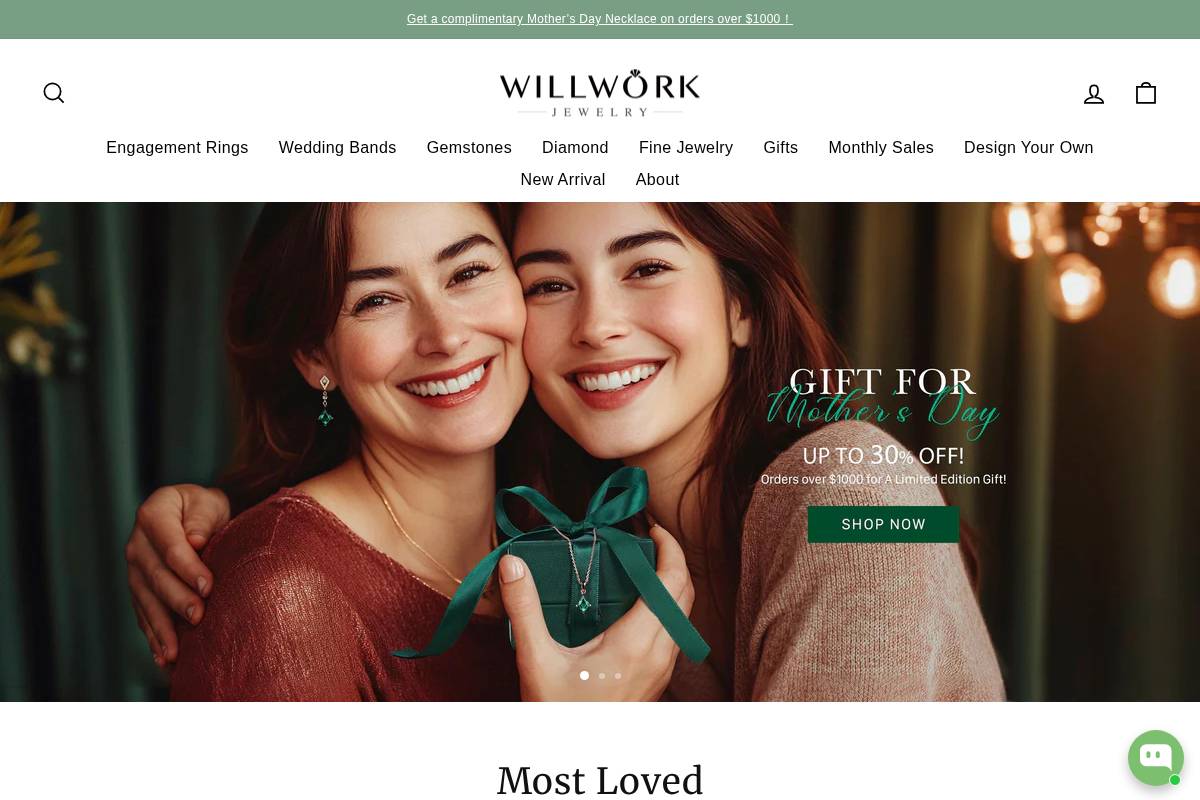 willworkjewelry.com homepage screenshot