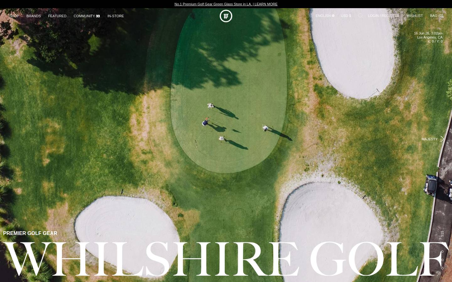 wilshiregolf.com homepage screenshot
