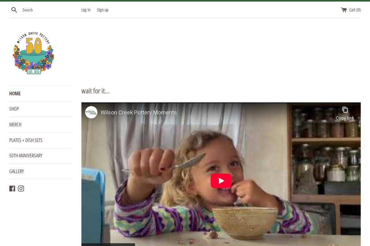 wilsoncreekpottery.com homepage screenshot