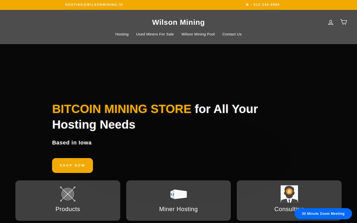wilsonmining.io homepage screenshot