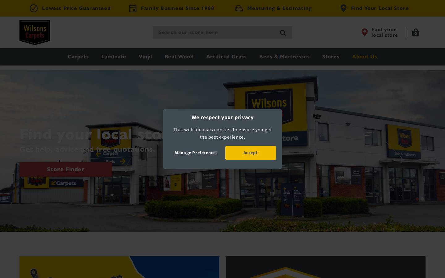 Wilsons Carpets homepage screenshot