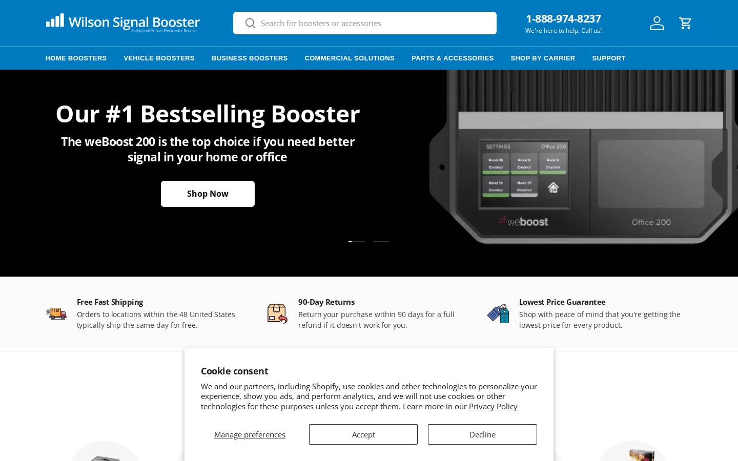 wilsonsignalbooster.com homepage screenshot