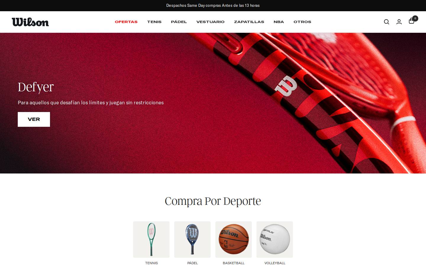 wilsonstore.cl homepage screenshot