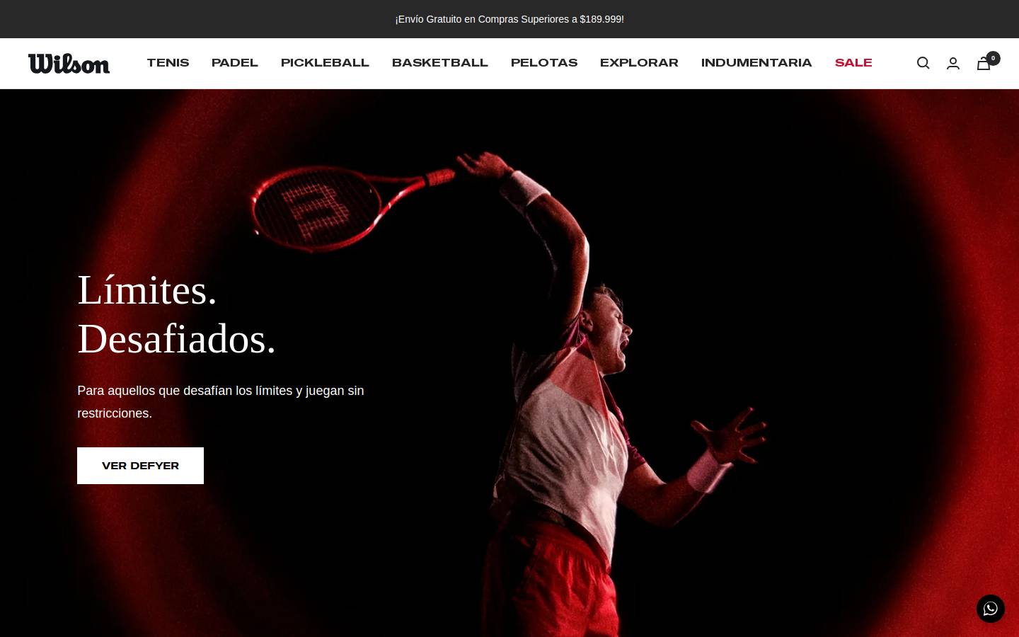 wilsonstore.com.ar homepage screenshot