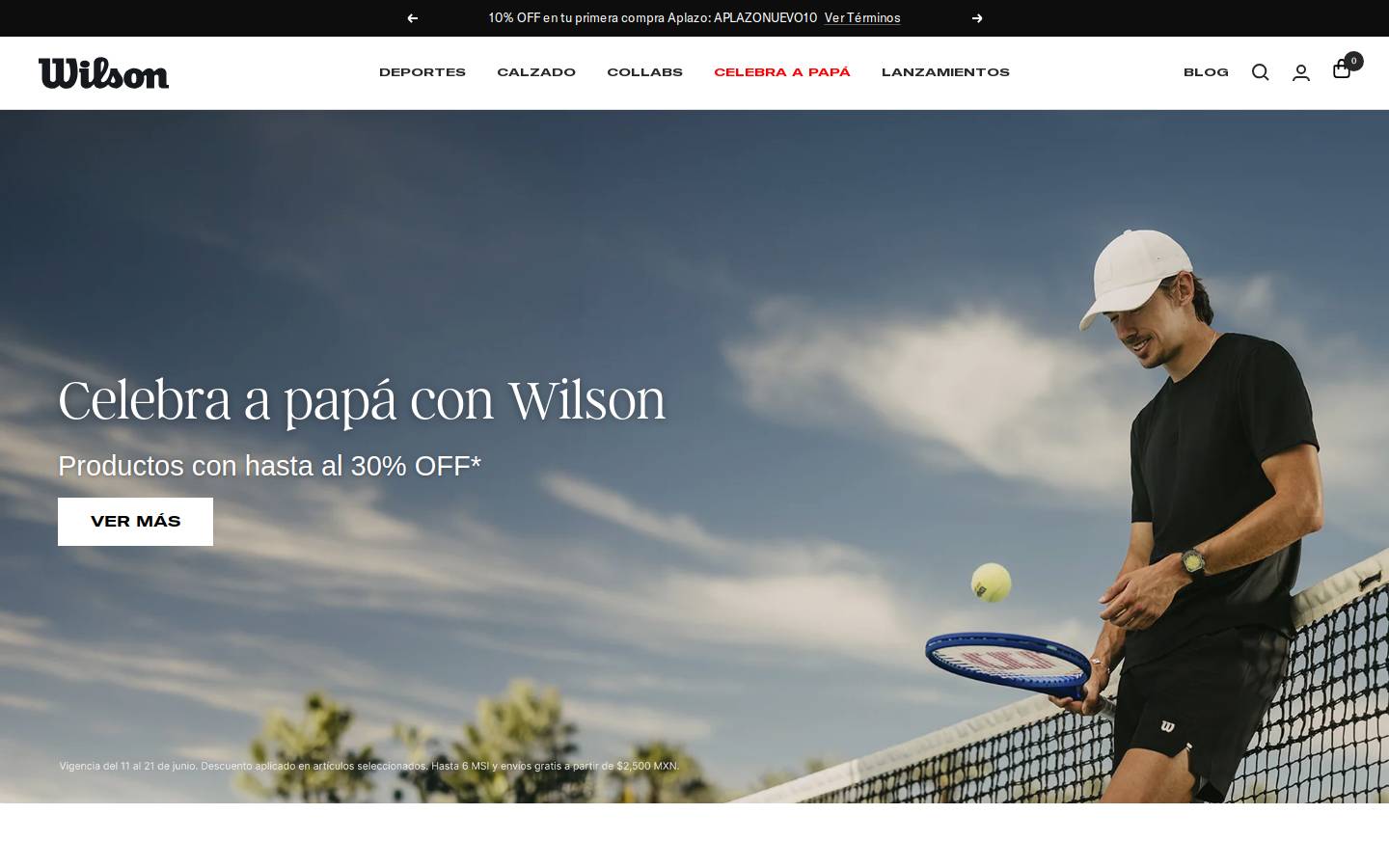 wilsonstore.com.mx homepage screenshot