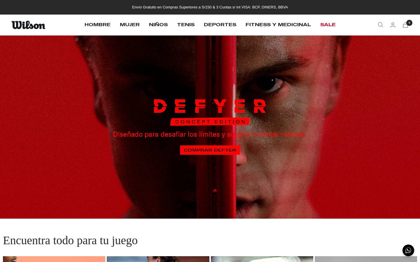 wilsonstore.com.pe homepage screenshot