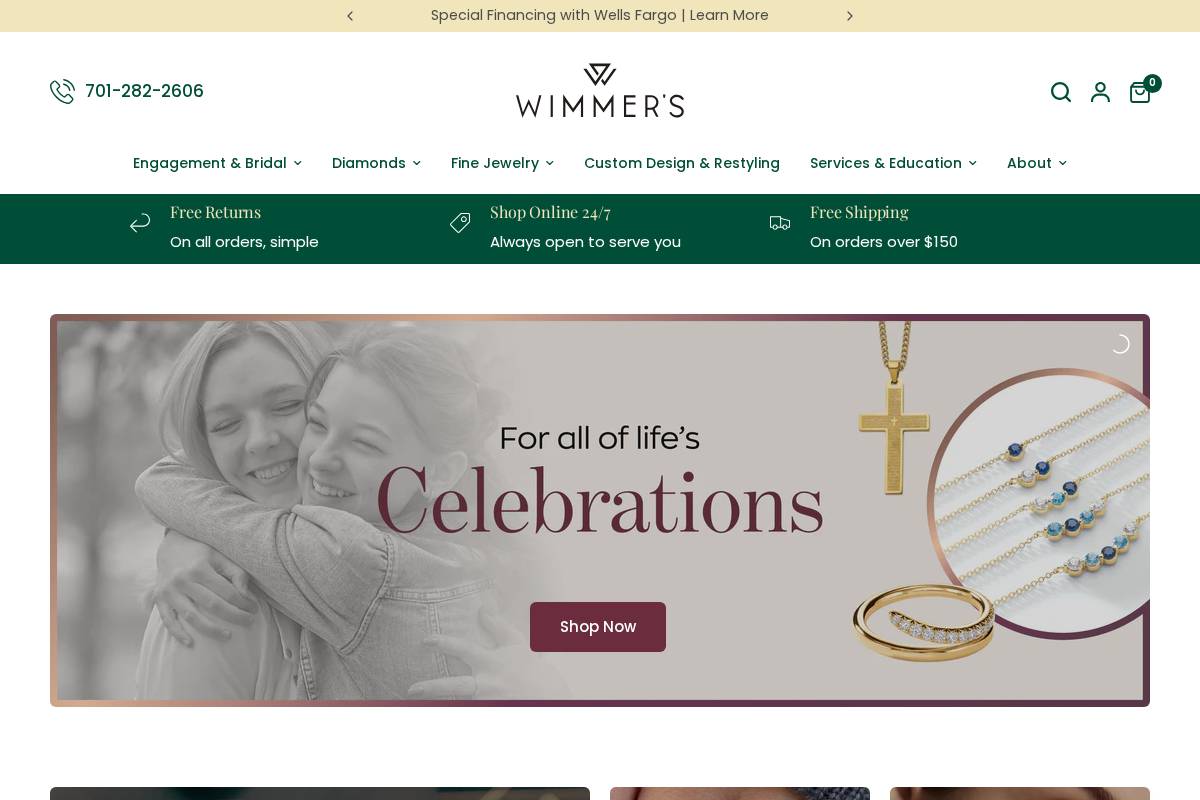wimmersdiamonds.com homepage screenshot