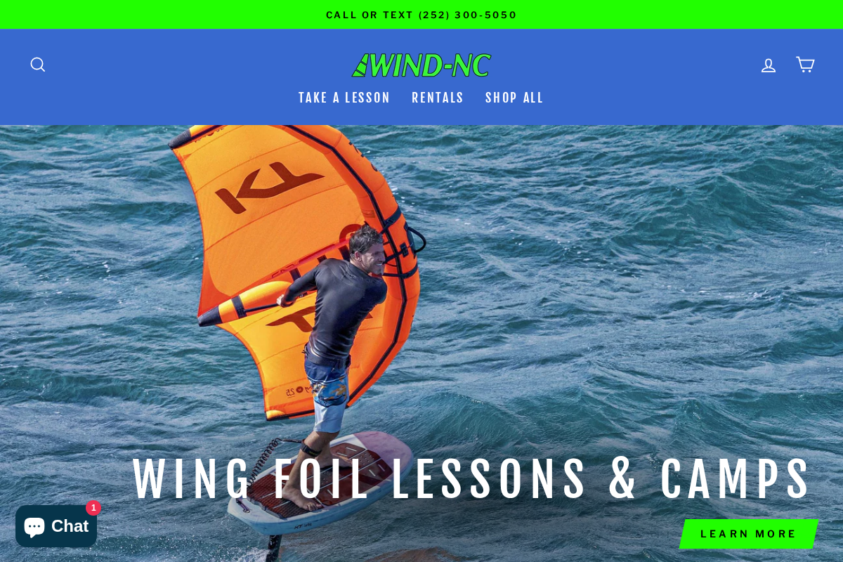 Wind-NC homepage screenshot