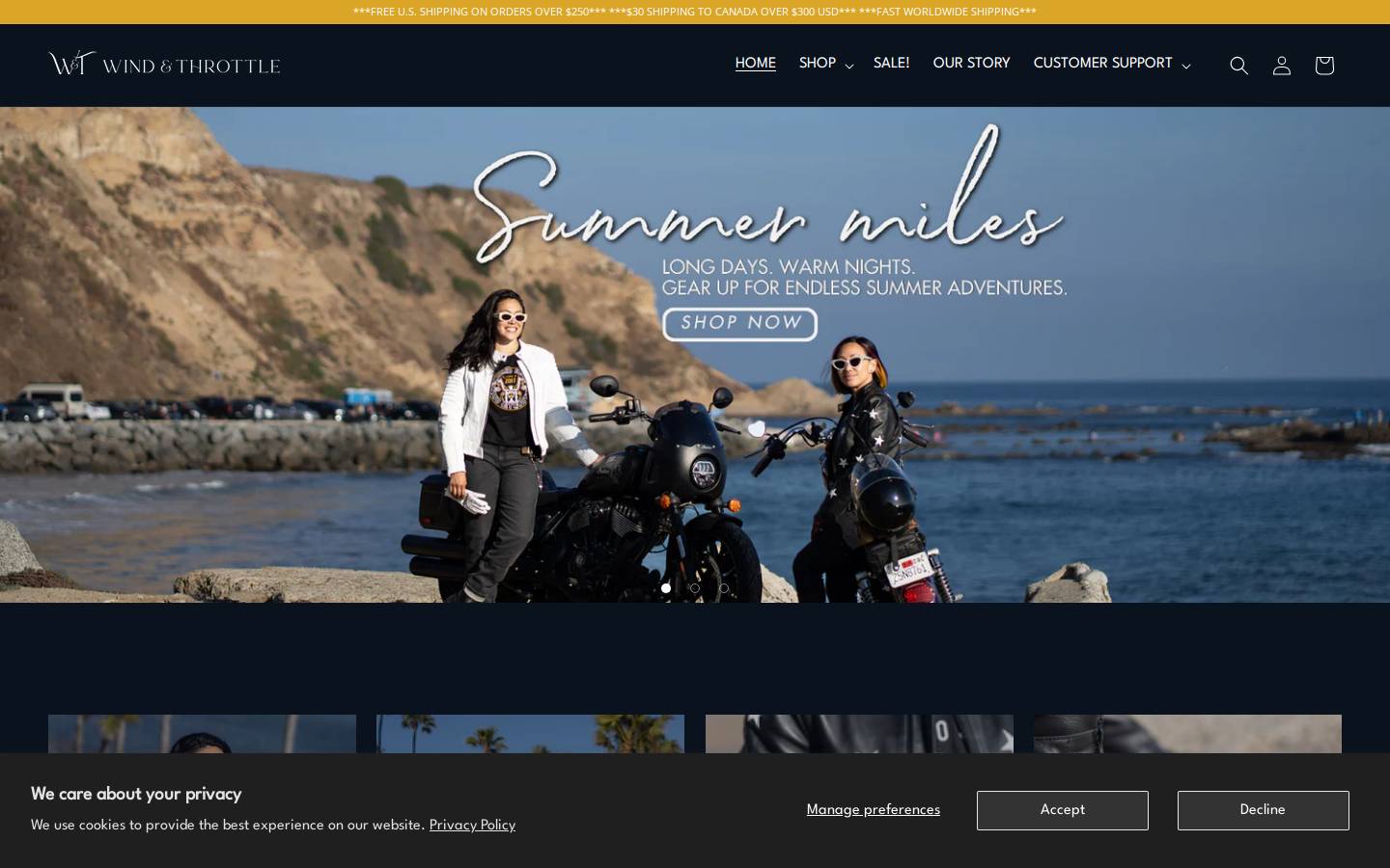 windandthrottle.com homepage screenshot