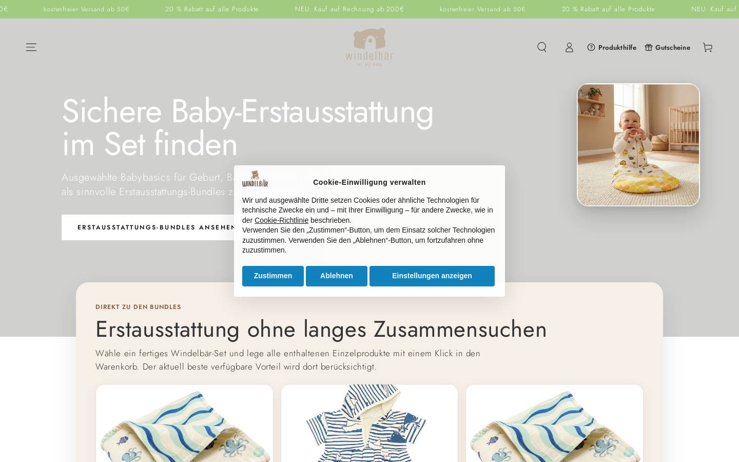 Windelbaer homepage screenshot