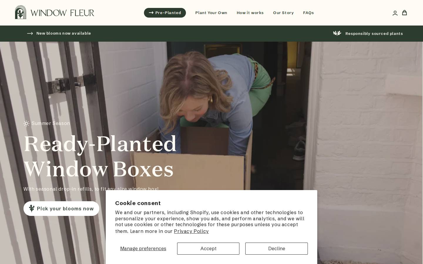 Window Fleur homepage screenshot