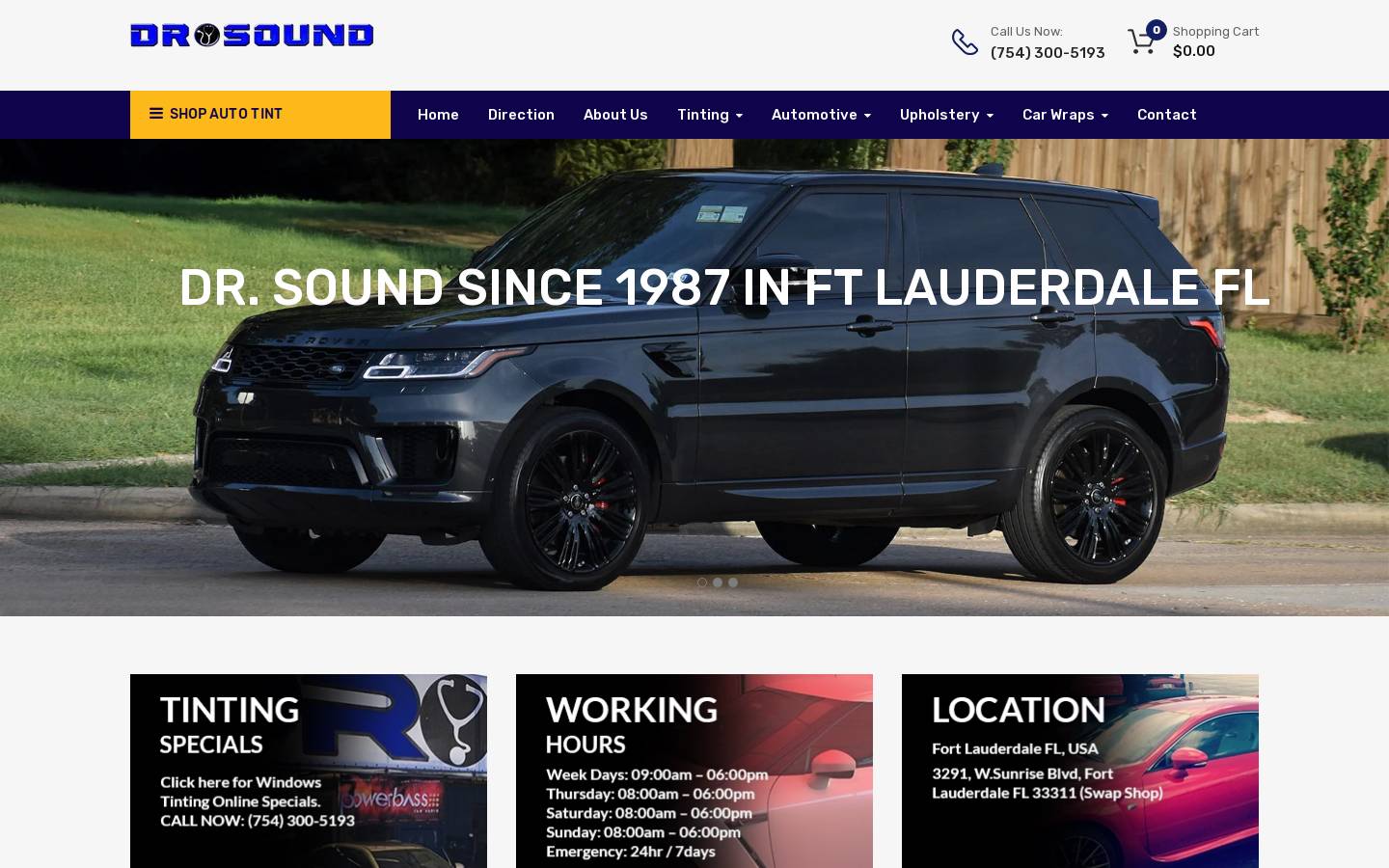 windowtintinginfortlauderdalefl.com homepage screenshot