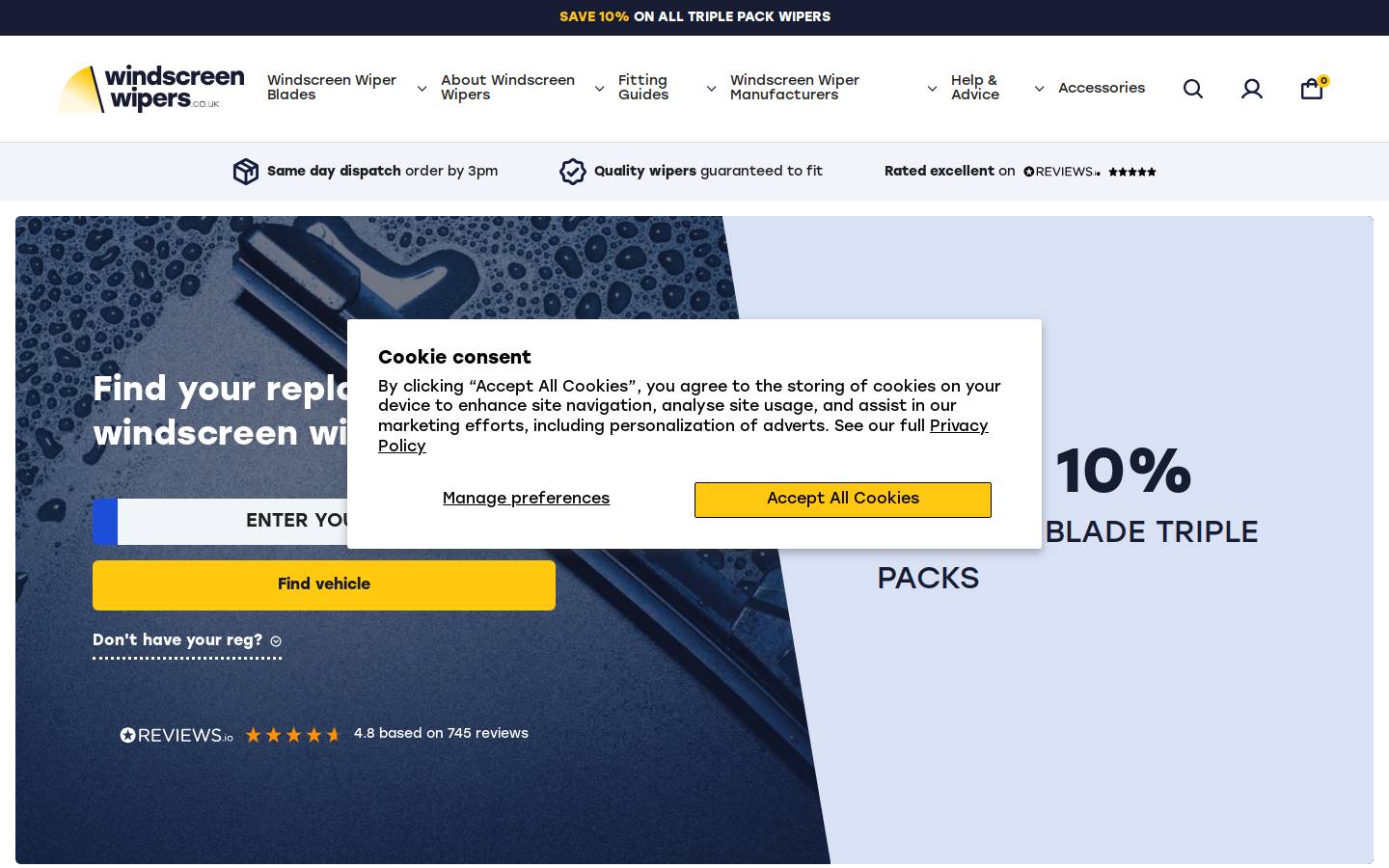 Windscreenwipers homepage screenshot
