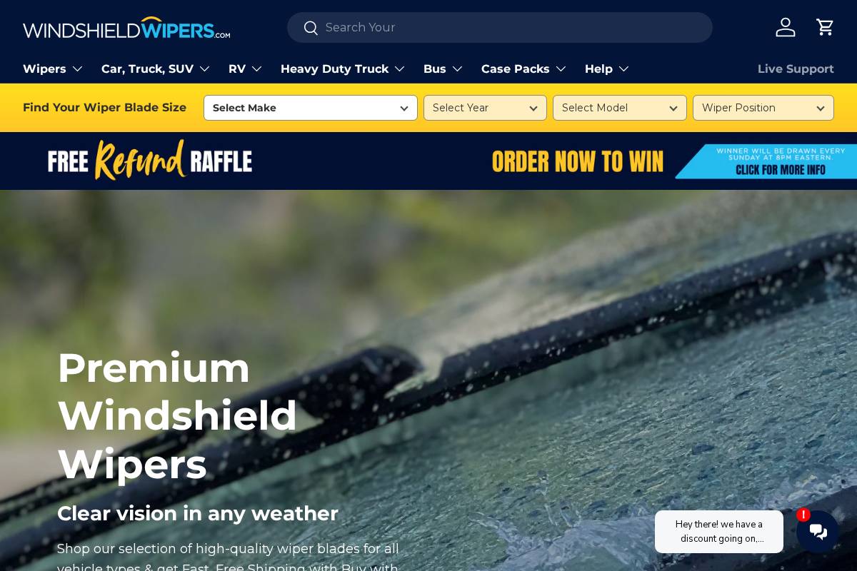 windshieldwipers.com homepage screenshot