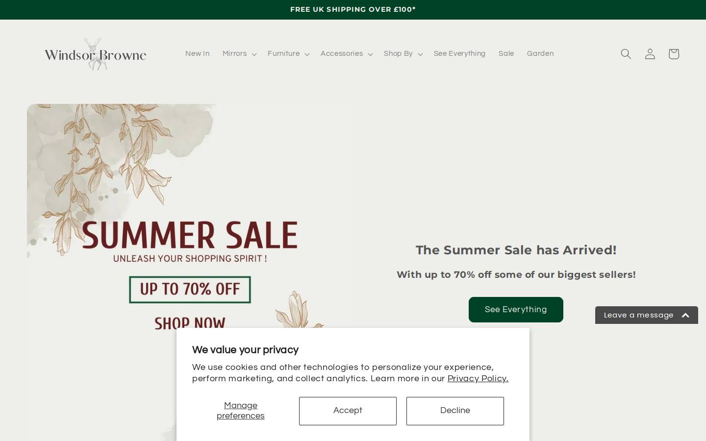 Windsor Browne homepage screenshot