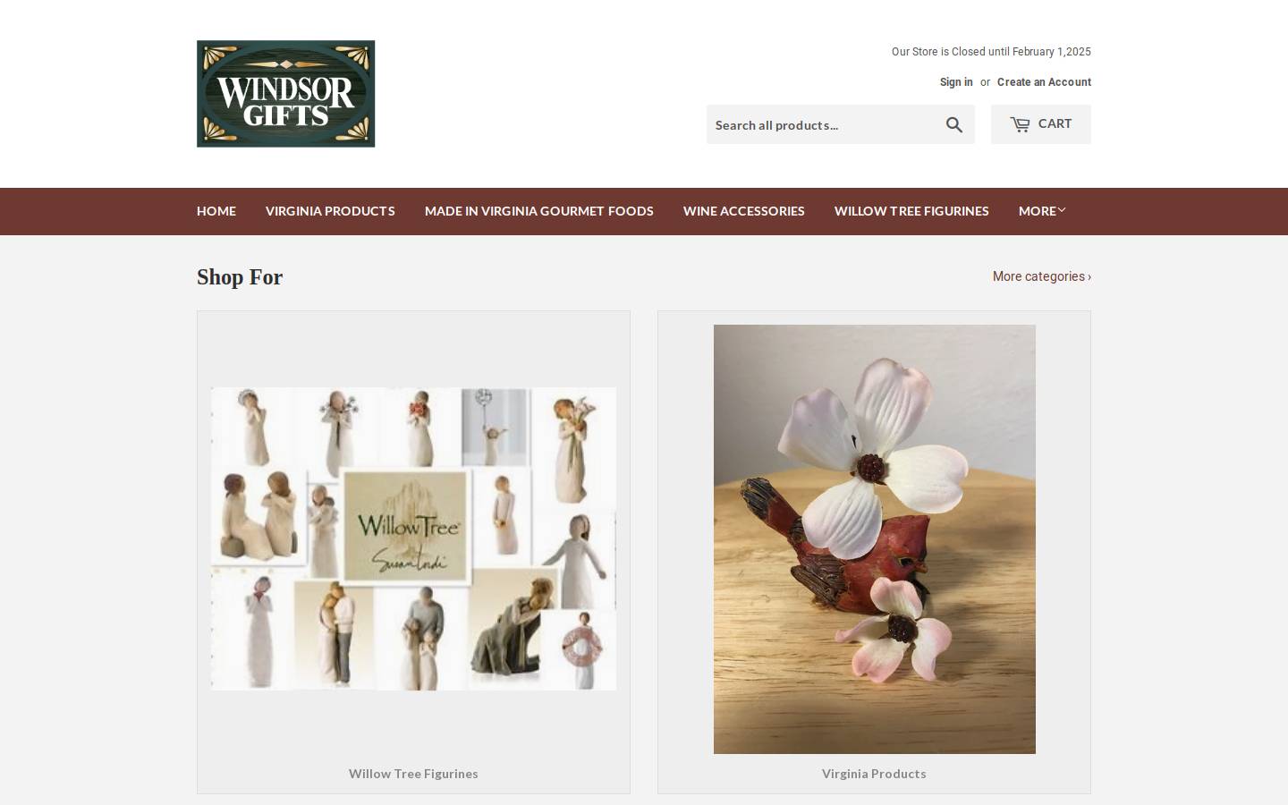 windsorgifts.com homepage screenshot