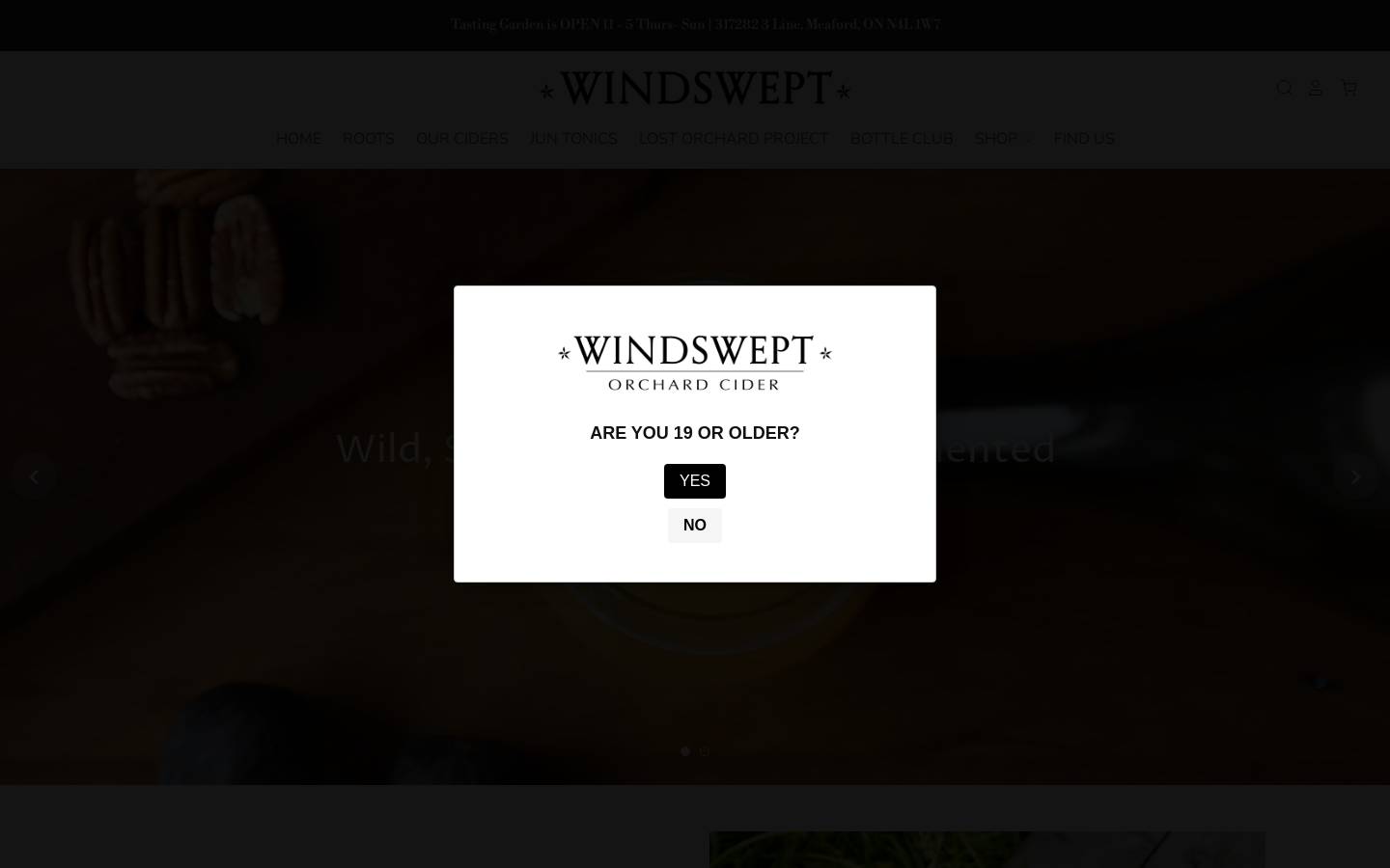 windsweptcider.com homepage screenshot