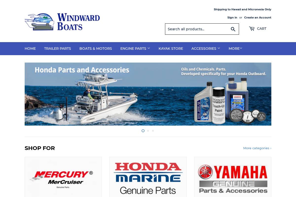 windwardboats.shop homepage screenshot