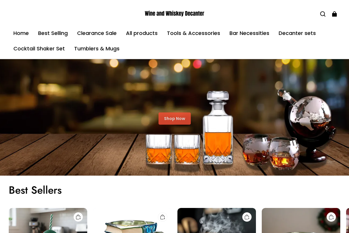 Wineandwhiskeydecanter homepage screenshot
