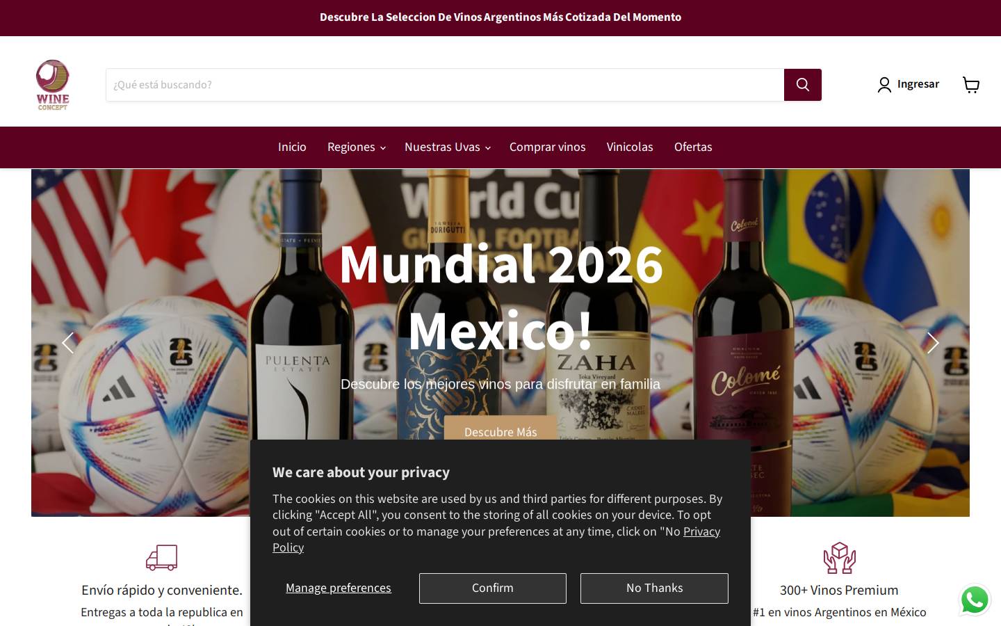 wineconcept.com.mx homepage screenshot