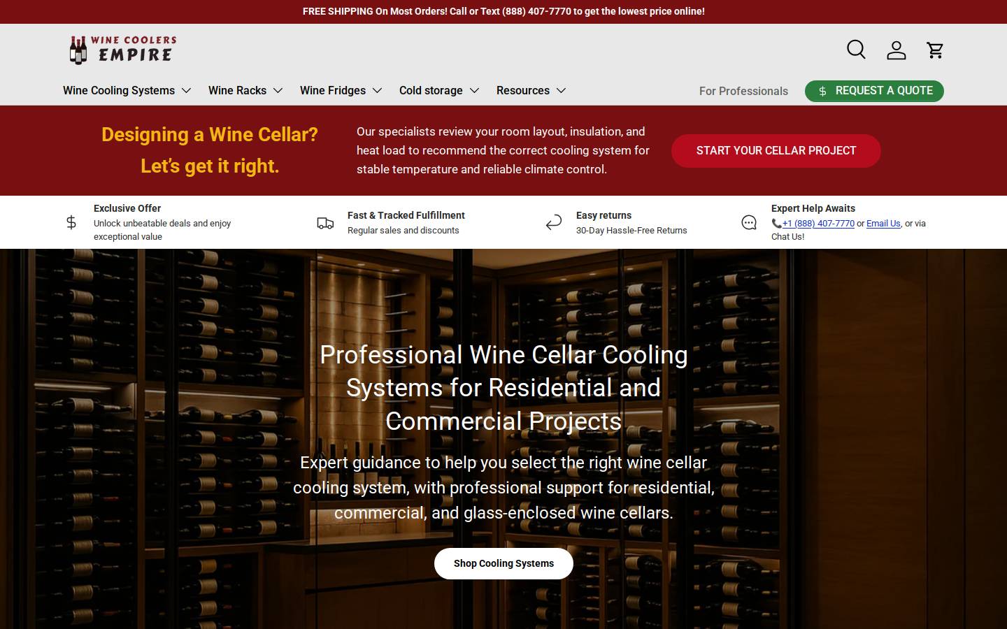 Winecoolersempire homepage screenshot