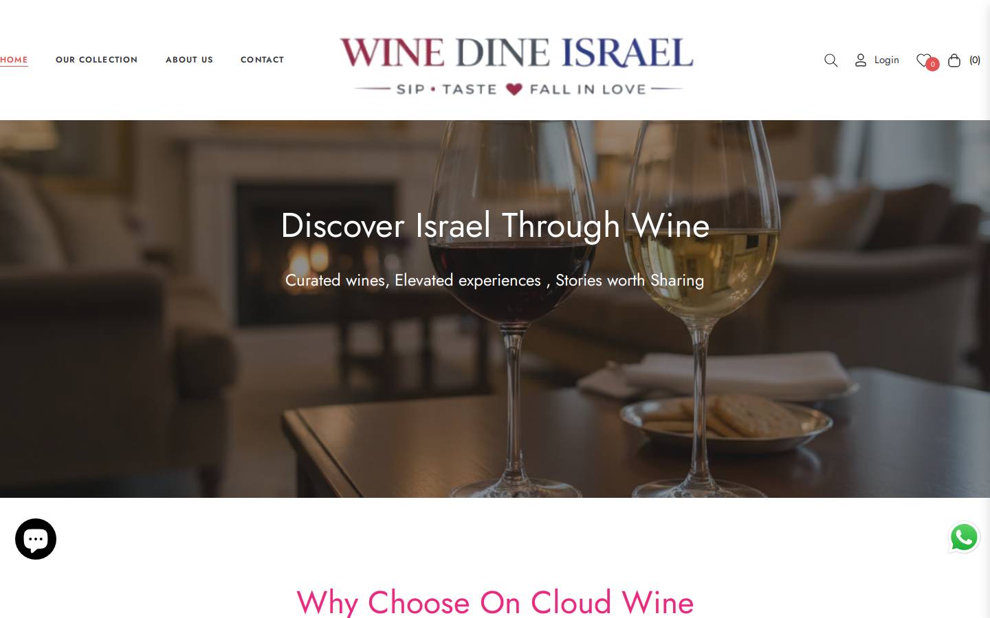 winedineisrael.com homepage screenshot