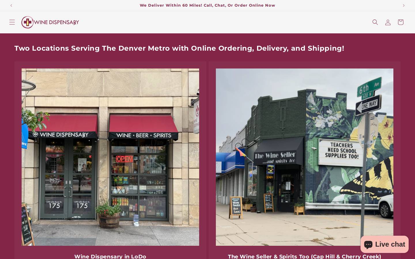 winedispensary.com homepage screenshot
